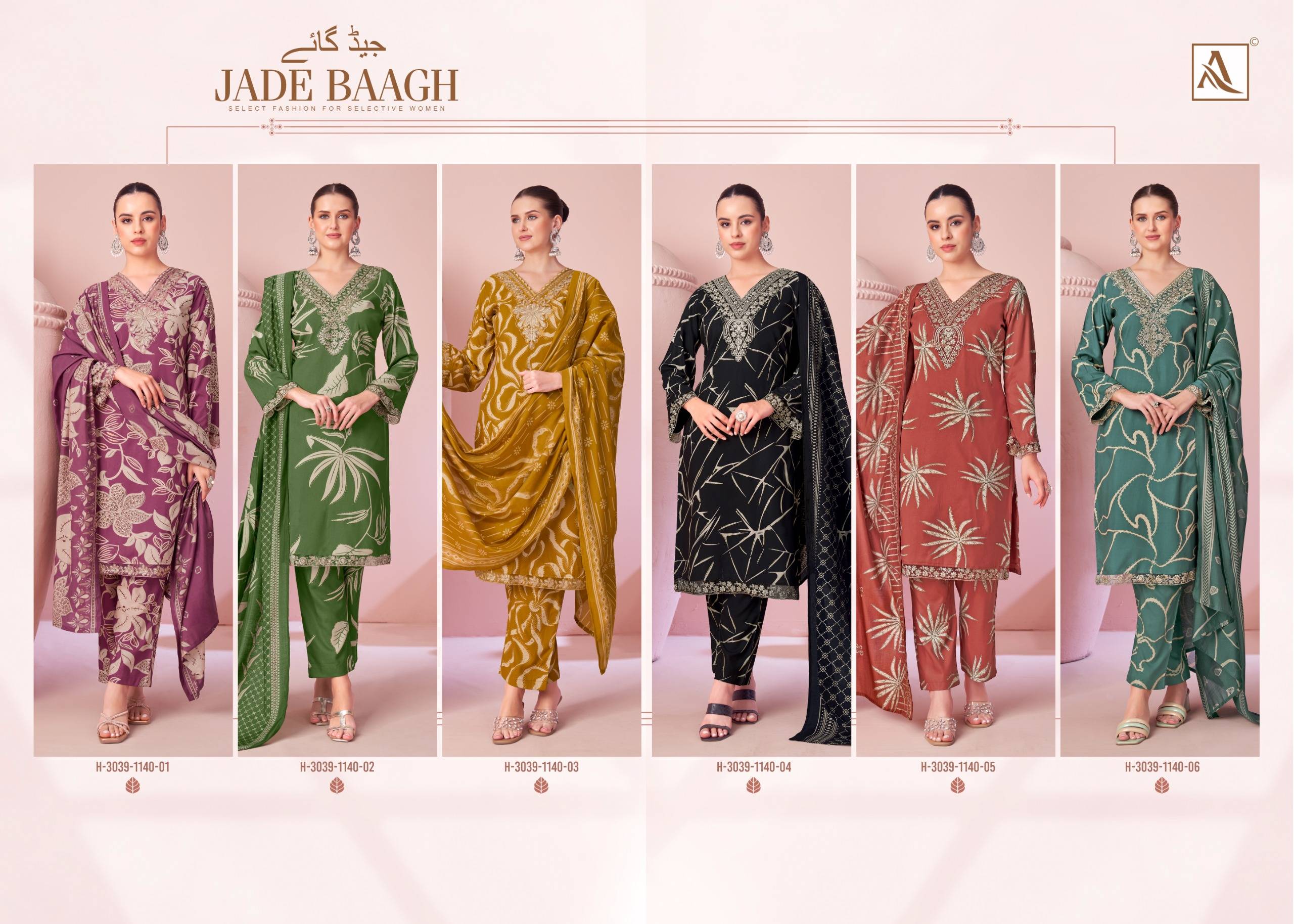 JADE BAGH By ALOK SUIT 01 To 06 Series Stylish Beautiful Colourful Pure Viscose Reyon Dresses At Wholesale Price